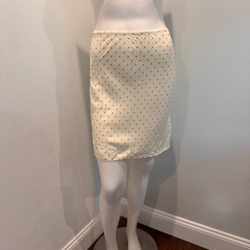 Brandy Melville Ivory Polka Dot Dana Skirt Mini Skirt Chic Essential | One Size
